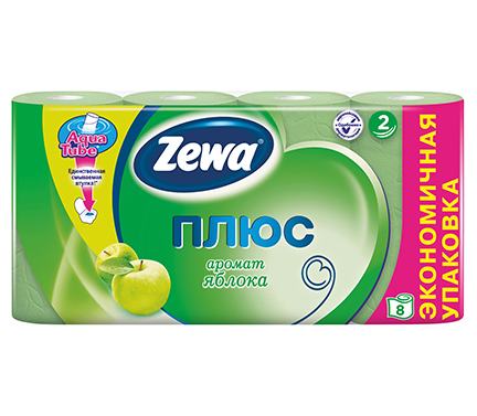 Туалетная бумага Zewa Плюс 2сл. 8рул. Яблоко (12)
