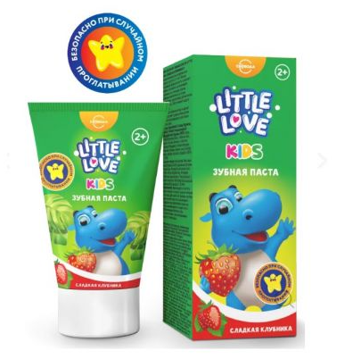 Зубн.паста Свобода Little Love 50мл. Сладкая клубника 2+
