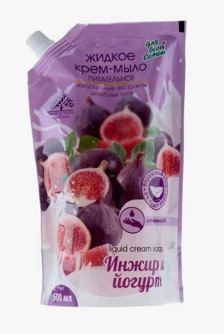 Мыло жидк. ДВС 500мл. Инжир и йогурт Дой-пак (12)