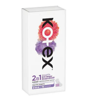 Прокладки Kotex ежедн. длинные 2в1 сеточка 16шт. (16)