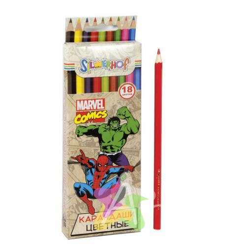 Набор цв. карандашей 18цв. Silwerhof MARVEL comics