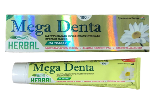 Зубн.паста Megadenta 100мл. Herbal на травах натуральная профилактическая (72)