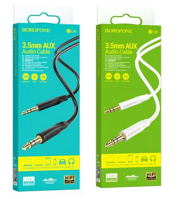 Кабель аудио 3,5 Jack-3.5 Jack 1м. белый BL16 BOROFONE