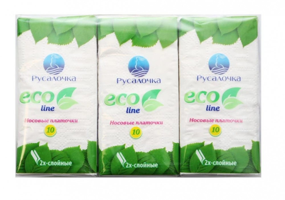 Платочки Ecoline 10*10шт. мини двухслойные