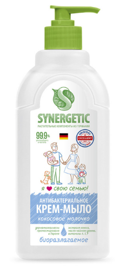 Мыло жидк. Synergetic 500мл. Кокосовое молочко Гипоаллергенное