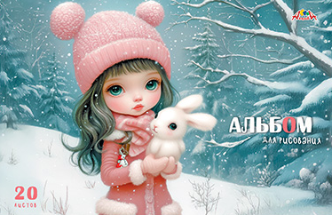 Альбом д/рис. 20л. АппликА цв. офсет. обл. Девочка с зайчонком (10/80)