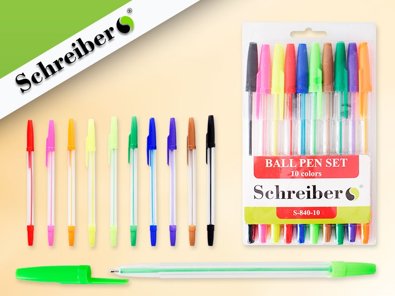 Набор шар. ручек 10цв. Schreiber