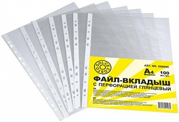 Файлы с перф. А4 100шт. DolceCosto 23мкм