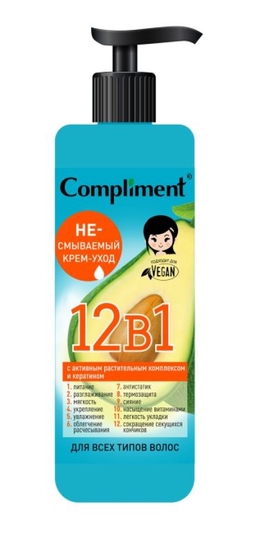 Бальзам Compliment 400мл. Несмываемый крем-уход 12в1