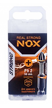 Биты PH2 50мм. NOX Strong ударные (уп.10)