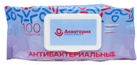 Салфетки влажные Акватория 120л. Антибактериальные клапан (16)