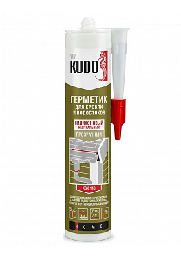 Герметик силиконовый KUDO 280мл кровельный прозрачный KSK-140