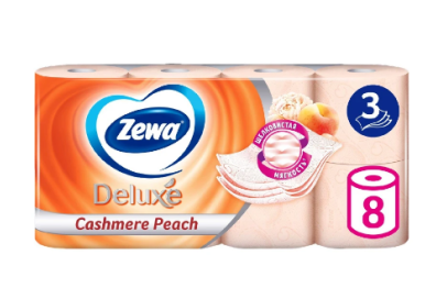Туалетная бумага Zewa DeLuxe 3сл. 8рул. Персик (7)***
