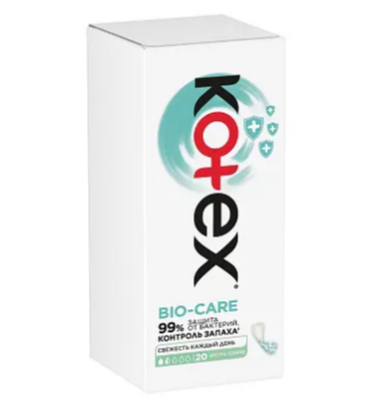 Прокладки Kotex ежедн. Bio-care Экстра 20шт. (12)