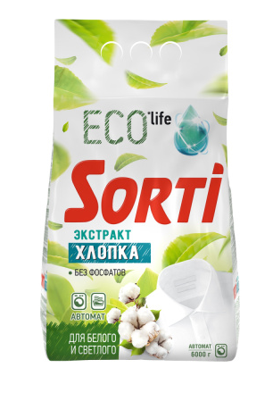 Стир.порошок Сорти авт. 6кг. Экстракт хлопка (4)