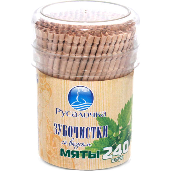 Зубочистки Русалочка 240шт. Мята 076088 (уп.6)
