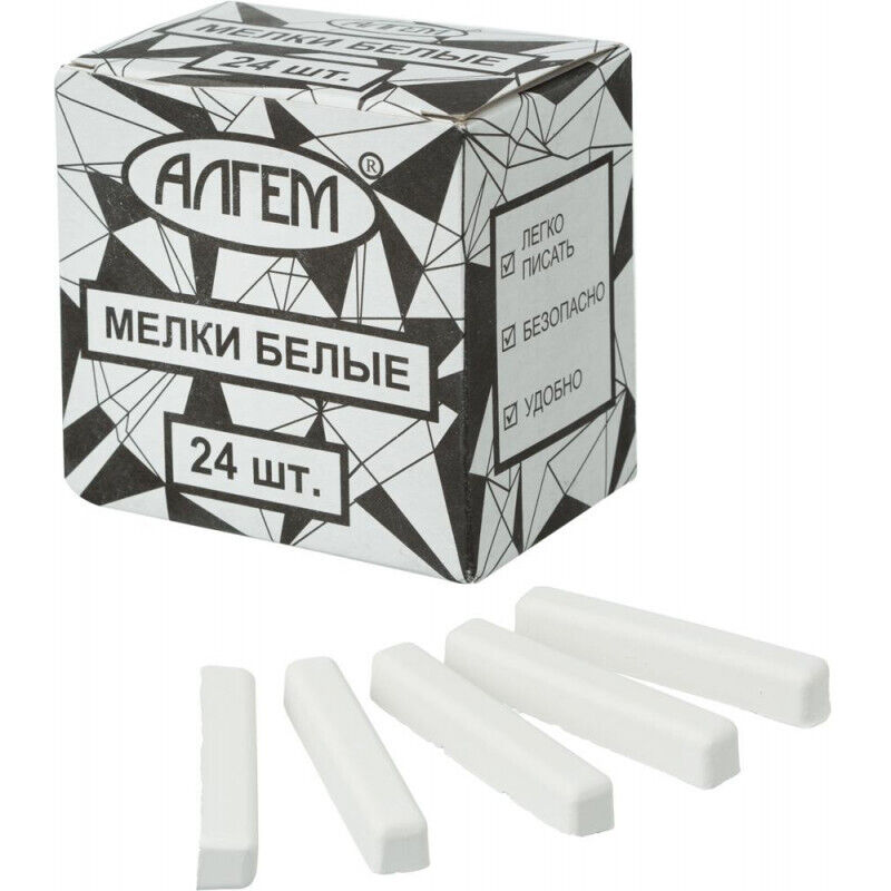 Набор мела белого Алгем (24шт.) квадрат