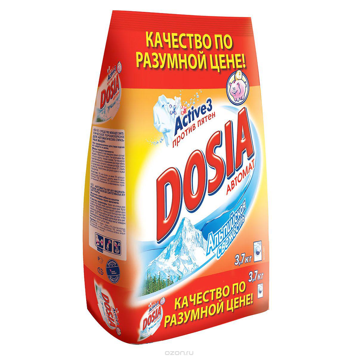 Стир.порошок Дося авт. 3,7кг. Альпийская свежесть активн.кислород