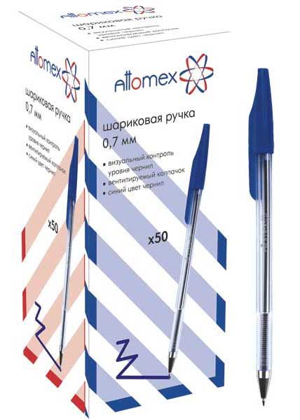 Ручка шар. СИНЯЯ Attomex 0,7мм. (уп.50)