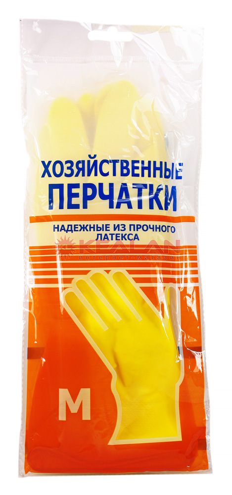 Перчатки Латексные Рабочие Желтые размер М,S(12)