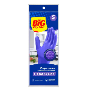 Перчатки Латексные BIG City суперчувств. фиолетовые S (30)