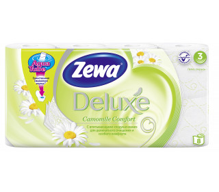 Туалетная бумага Zewa DeLuxe 3сл.8рул. Ромашка (7)***
