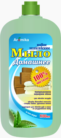 Мыло жидк. Аромика 1,1л.  Хозяйственное 72% Алоэ Вера