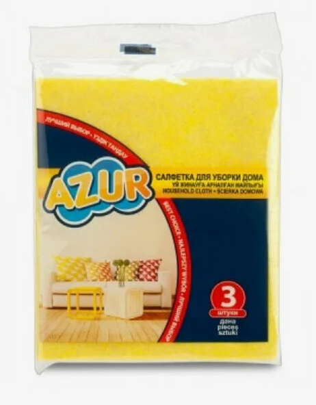 Салфетка вискоза 3шт. 30*35 AZUR Домашняя (100)