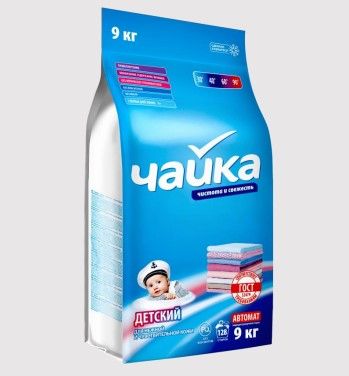 Стир.порошок Чайка авт. 9кг. Детский