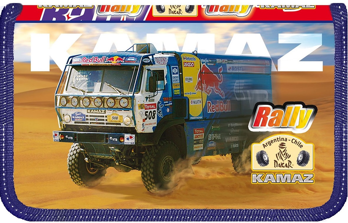 Пенал 2отд. Rally Dakar Kamaz лам.серебр.