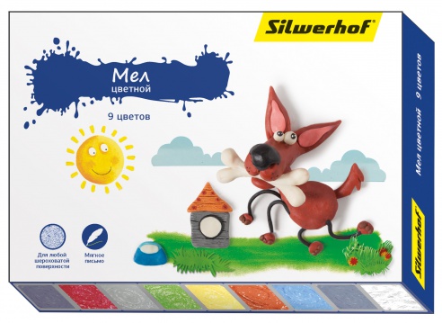 Набор мела цветного 9цв. Silwerhof "Пластилиновая Коллекция"