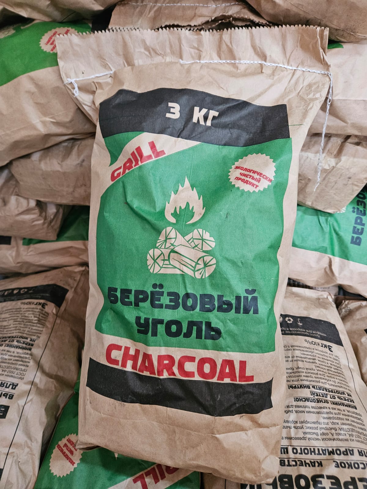 Уголь березовый 3кг. (Караидель) (120шт)