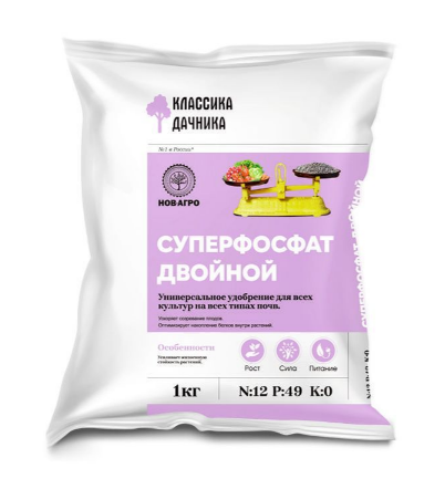 Удобрение НовАгро 1кг. Суперфосфат двойной азотсодержащий (30)