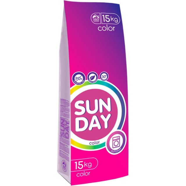 Стир.порошок Sunday авт. 15кг. д/цветного