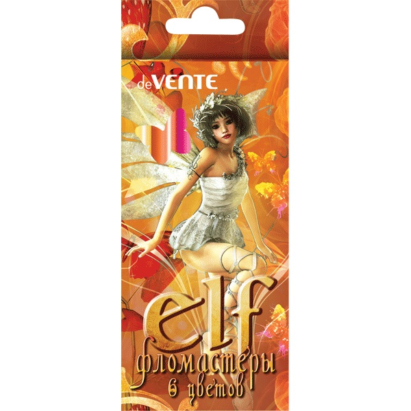 Фломастеры 6цв. DeVente Elf корт.кор.