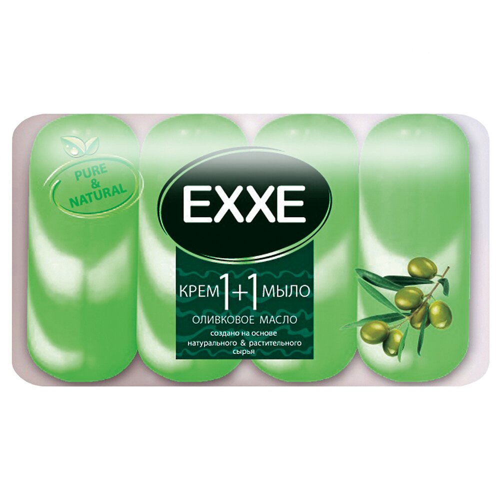 Мыло EXXE 1+1 4*90г. Оливковое масло/Зеленый чай (12)