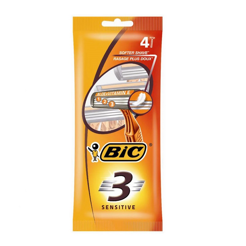 Станки Bic 3 Sensetive одноразовые 4шт.