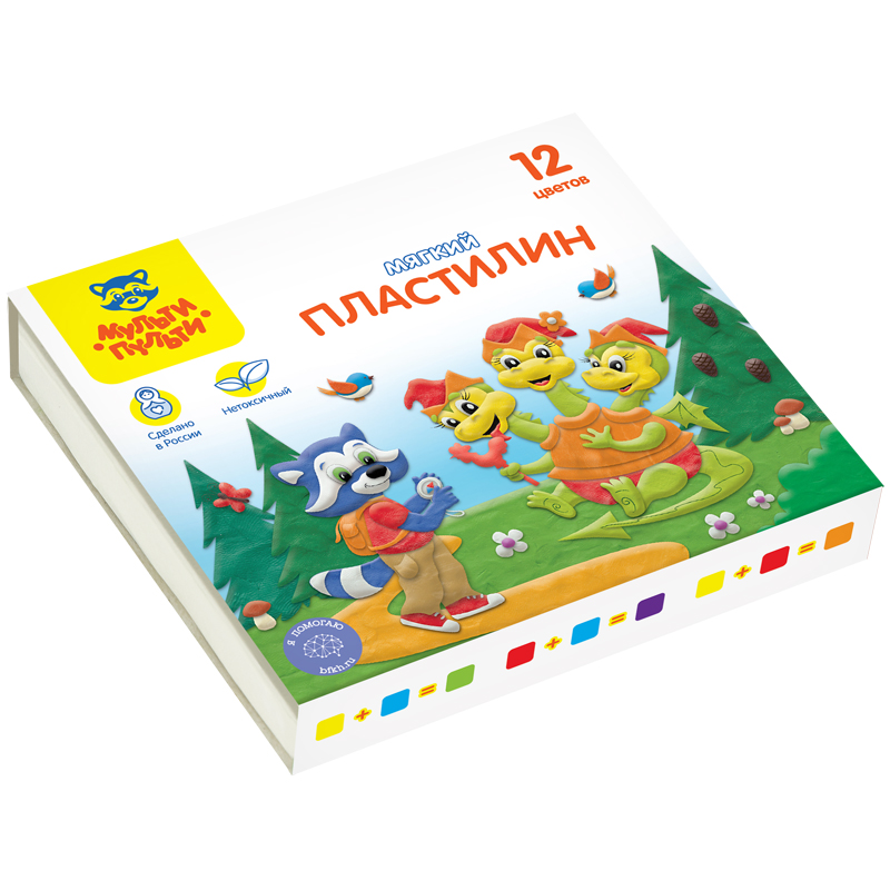 Пластилин 12цв. Мульти-Пульти 120гр. Енот в сказке