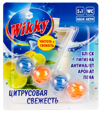 Освежитель для унитаза Wikky 4шт. шарики Цитрусовая свежесть (72)***