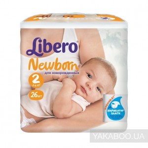 Подгузн. Либеро Newborn -2- 26шт.  3-6кг.