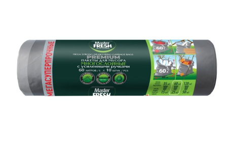 Мешок для мусора 60л./10шт. Master FRESH PREMIUM многослойные с усил. завяз (20)