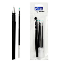 Ручка гел. черная Mazari Tinta 0.5мм.+ стержень 4шт.