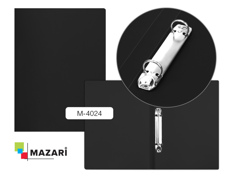 Папка на кольцах, А4 0,5мм.*21мм. Mazari черная