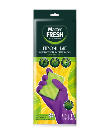 Перчатки Латексные Master FRESH прочные S/M 1пара. (50)