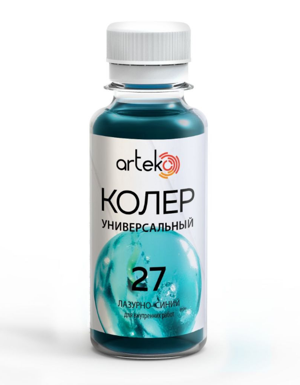 Колер Arteko №27 лазурно-синий 0.1л.  СИНЕ-ЗЕЛЕНЫЙ