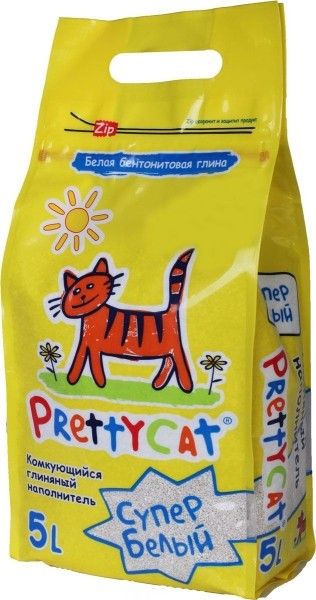 Наполнитель PettyCat 5л. Глиняный Супер белый (4,2кг)