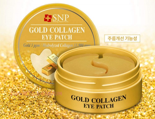 Патчи д/глаз SNP 60шт. Gold Collagen гидрогеллевые с коллагеном и коллоидным золотом