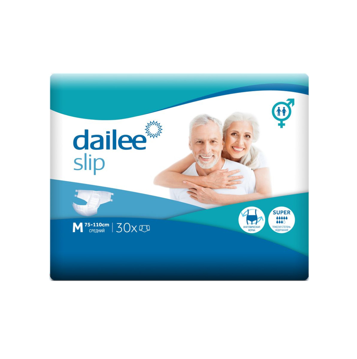 Подгузн. Dailee Super М (р-р средний 75-110 см) 30шт.