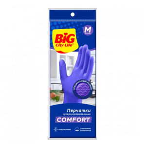 Перчатки Латексные BIG City суперчувств. фиолетовые M (30)