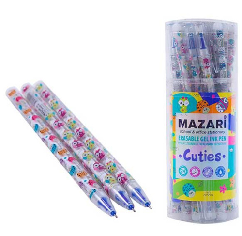 Ручка пишет/стирает СИНЯЯ Mazari CUTIES (уп.24)